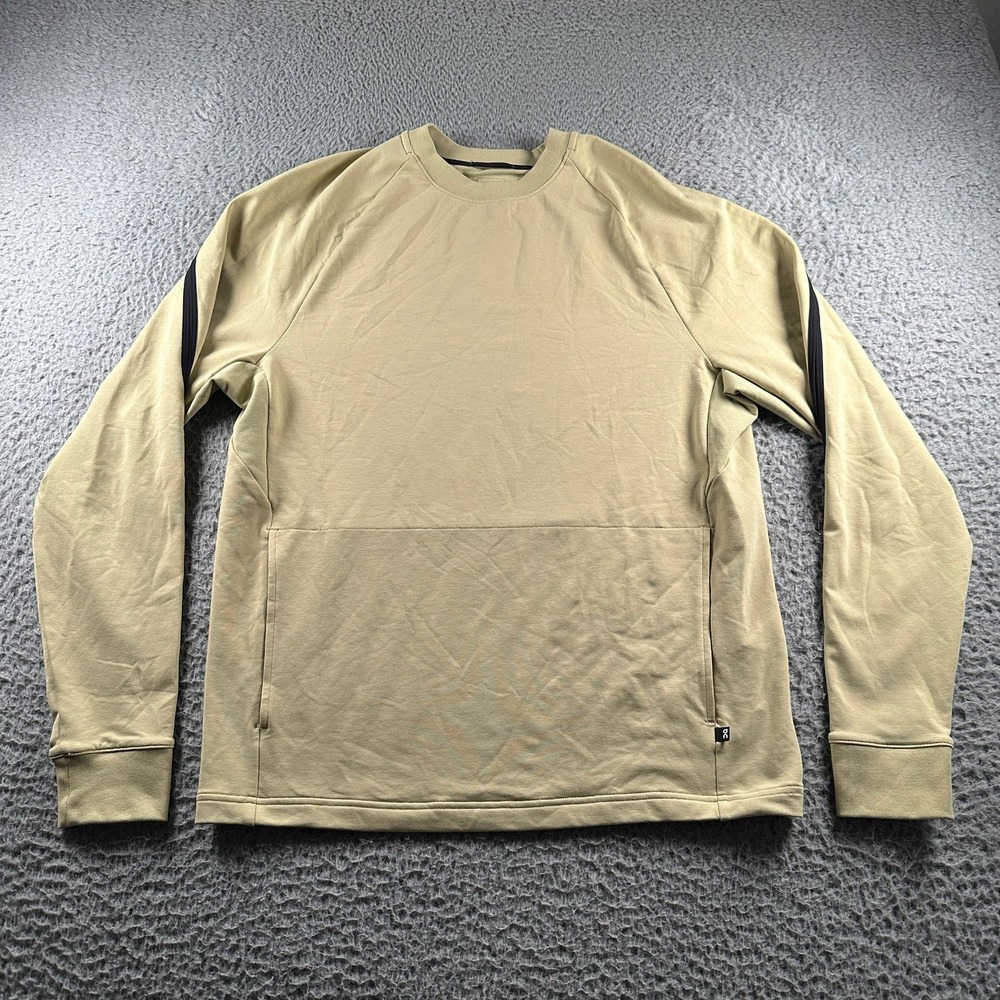 On Cloud Running Studio Crew‎ Sweatshirt Mens S Olive Athletic Pullover